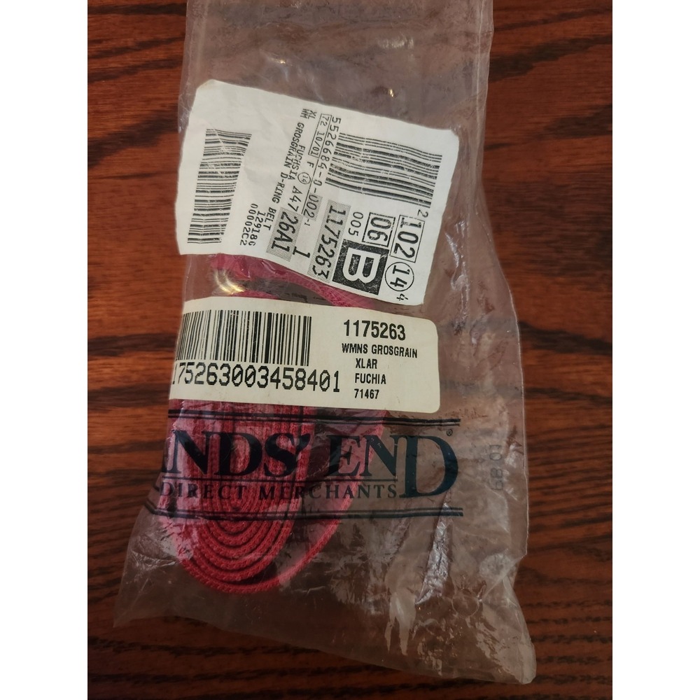 Lands End Womens Grosgrain Xlarge Fuschia D Ring Belt